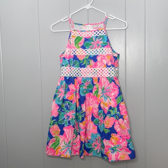 Lilly Pulitzer Girl’s Floral Tropical Summer Sleeveless Vacation Dress Size 14 - Picture 1 of 10